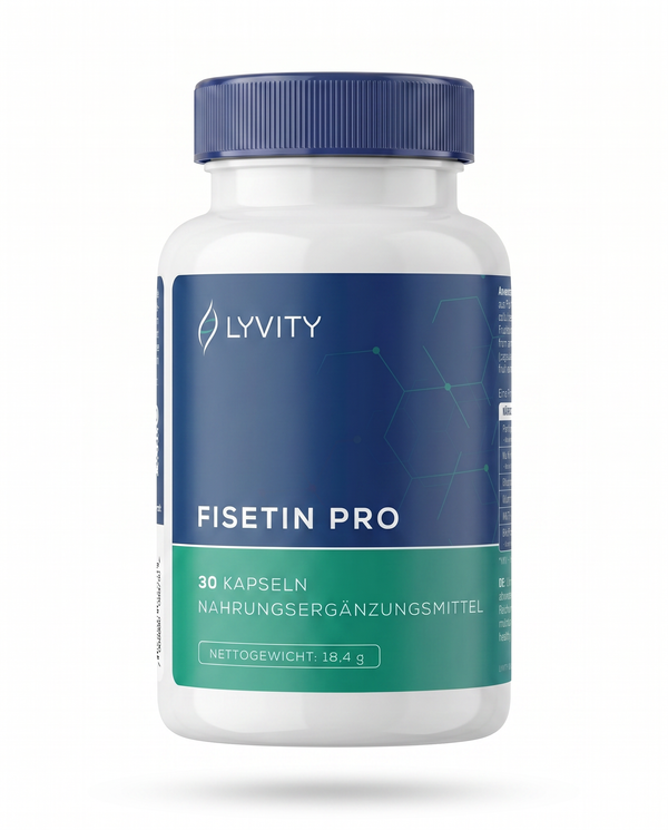 Lyvity Fisetin Pro Dose – Fisetin-Komplex mit Kurkuma, Quercetin und BioPerine, 30 Kapseln, Nahrungsergänzung für Healthy Aging