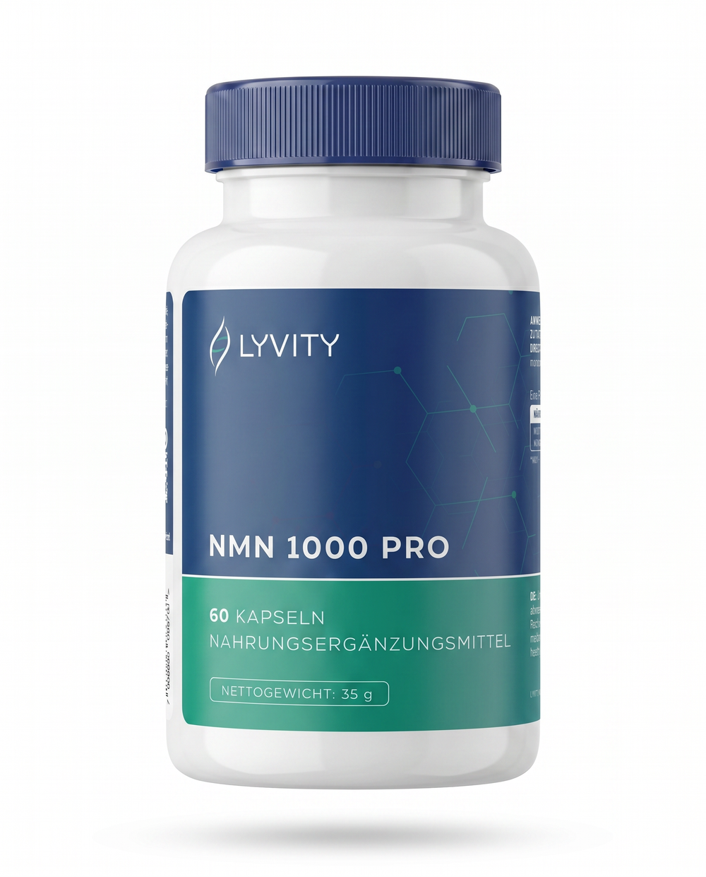 Lyvity NMN 1000 Pro Dose – Nicotinamid-Mononukleotid 1000 mg, 60 Kapseln, Premium-Nahrungsergänzung für Longevity